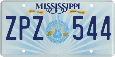 MS license plate ZPZ544