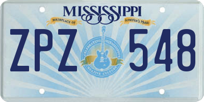 MS license plate ZPZ548