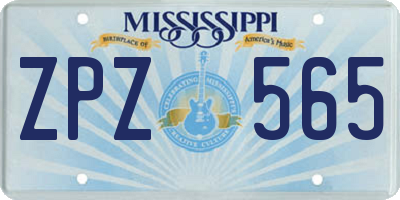 MS license plate ZPZ565