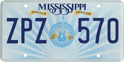 MS license plate ZPZ570
