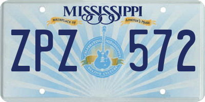 MS license plate ZPZ572