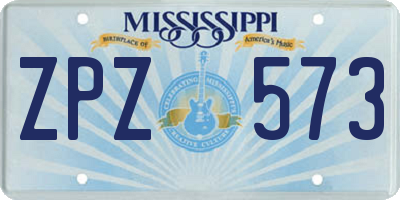MS license plate ZPZ573