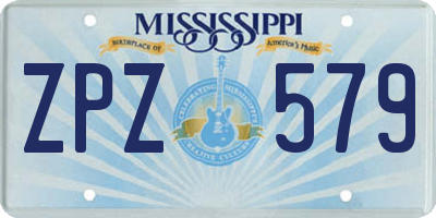 MS license plate ZPZ579
