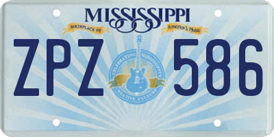 MS license plate ZPZ586
