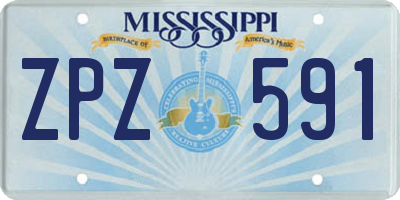 MS license plate ZPZ591