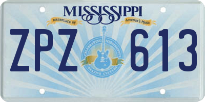 MS license plate ZPZ613
