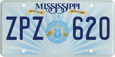 MS license plate ZPZ620