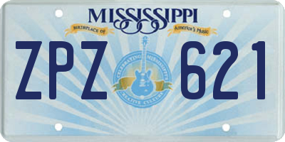MS license plate ZPZ621