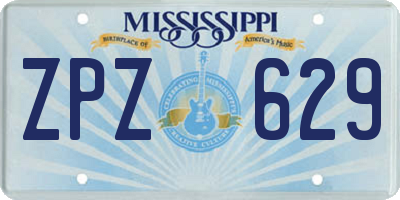 MS license plate ZPZ629
