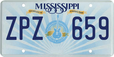 MS license plate ZPZ659