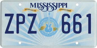 MS license plate ZPZ661