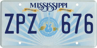 MS license plate ZPZ676