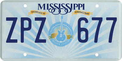 MS license plate ZPZ677