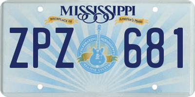 MS license plate ZPZ681