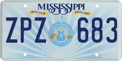 MS license plate ZPZ683