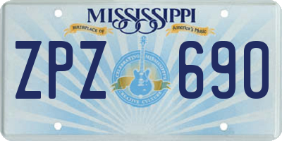 MS license plate ZPZ690