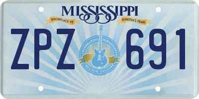 MS license plate ZPZ691