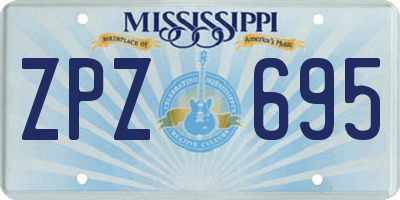 MS license plate ZPZ695
