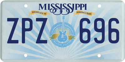 MS license plate ZPZ696