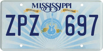 MS license plate ZPZ697