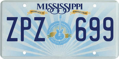 MS license plate ZPZ699