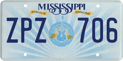 MS license plate ZPZ706