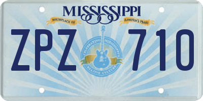 MS license plate ZPZ710