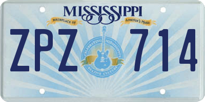 MS license plate ZPZ714