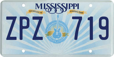 MS license plate ZPZ719