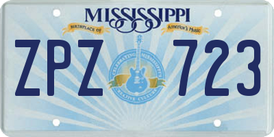 MS license plate ZPZ723