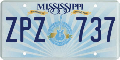 MS license plate ZPZ737