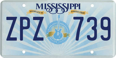 MS license plate ZPZ739
