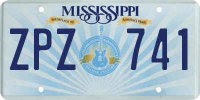 MS license plate ZPZ741