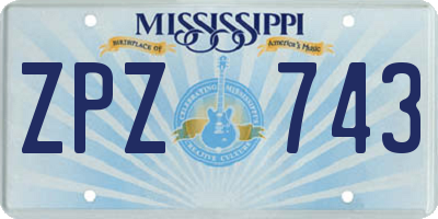 MS license plate ZPZ743