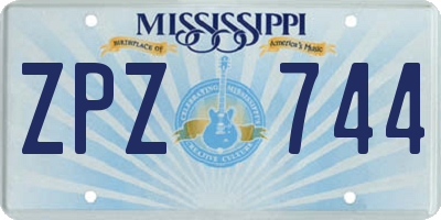 MS license plate ZPZ744