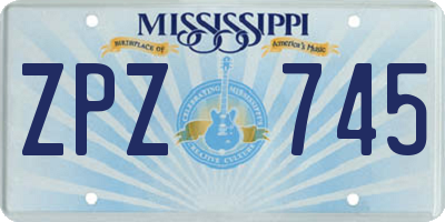MS license plate ZPZ745