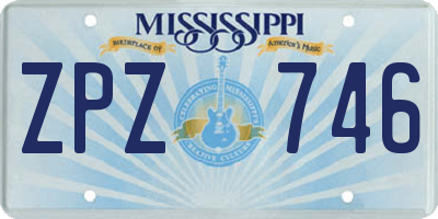 MS license plate ZPZ746