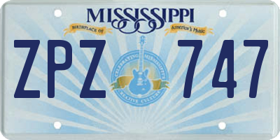 MS license plate ZPZ747