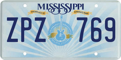 MS license plate ZPZ769