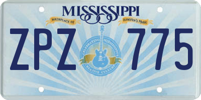 MS license plate ZPZ775