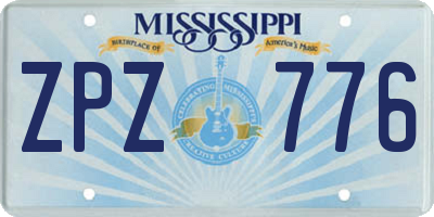MS license plate ZPZ776