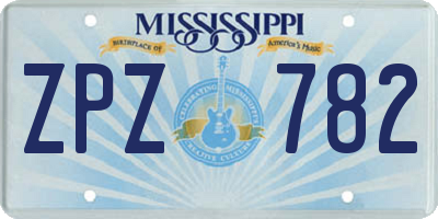 MS license plate ZPZ782