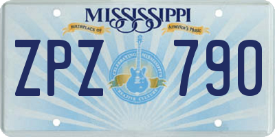 MS license plate ZPZ790