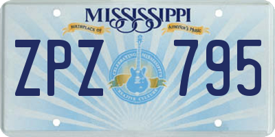 MS license plate ZPZ795
