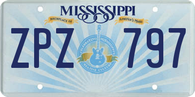 MS license plate ZPZ797