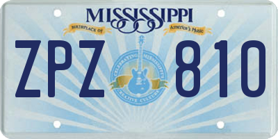 MS license plate ZPZ810