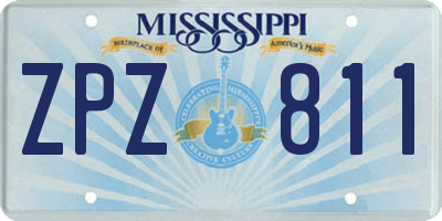 MS license plate ZPZ811