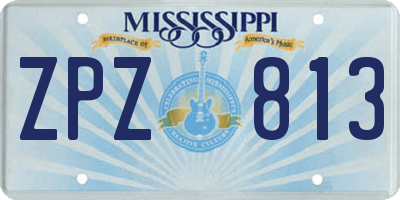 MS license plate ZPZ813