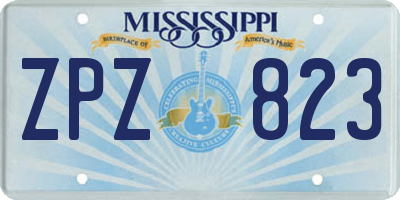 MS license plate ZPZ823