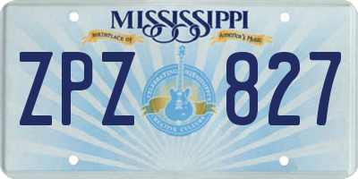MS license plate ZPZ827